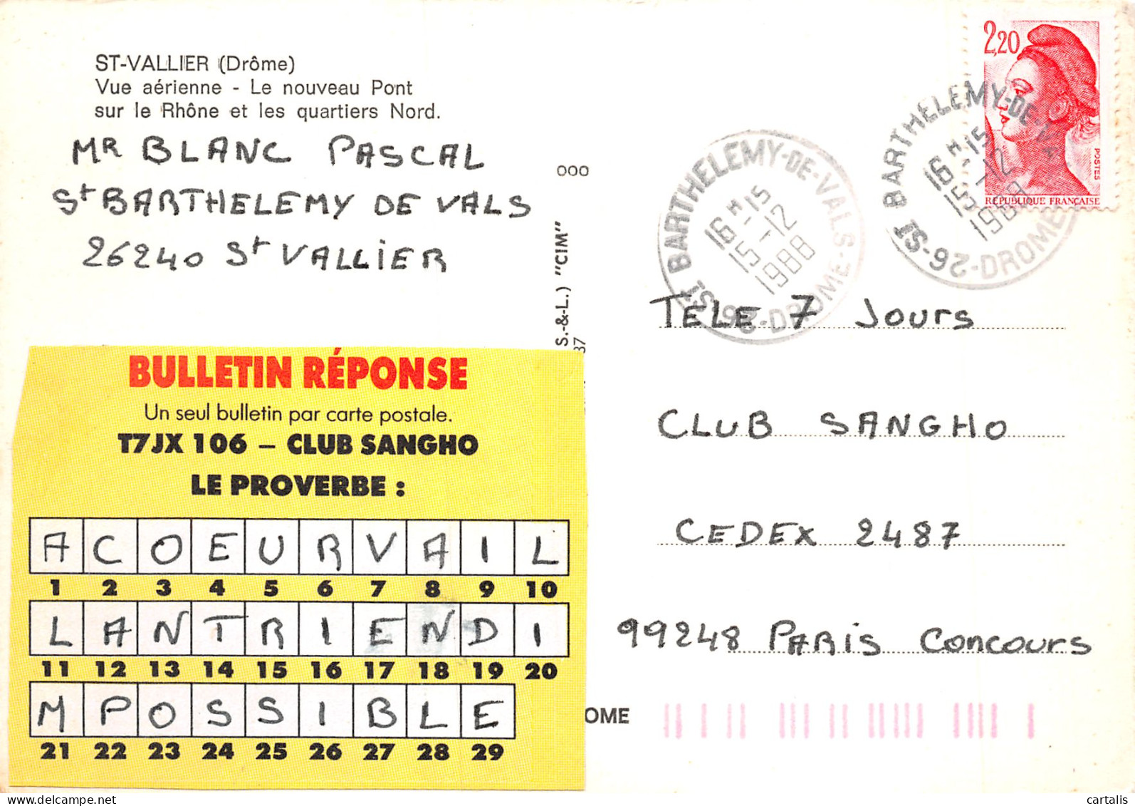 26-SAINT VALLIER-N°4177-C/0273 - Other & Unclassified
