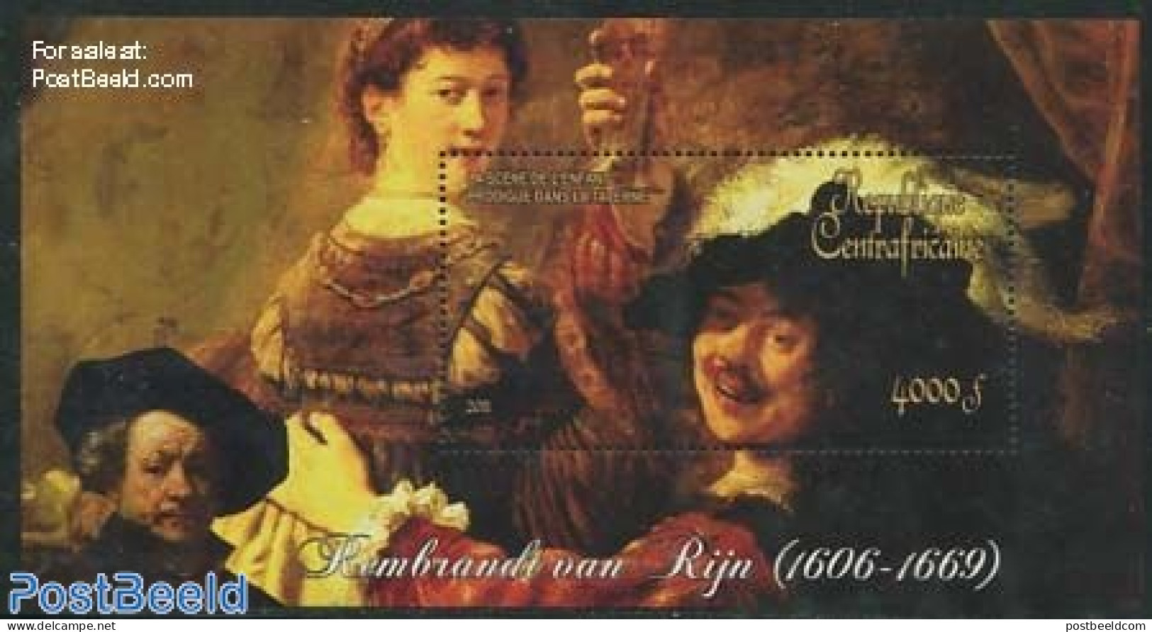 Central Africa 2011 Rembrandt S/s, Mint NH, Art - Paintings - Rembrandt - Repubblica Centroafricana