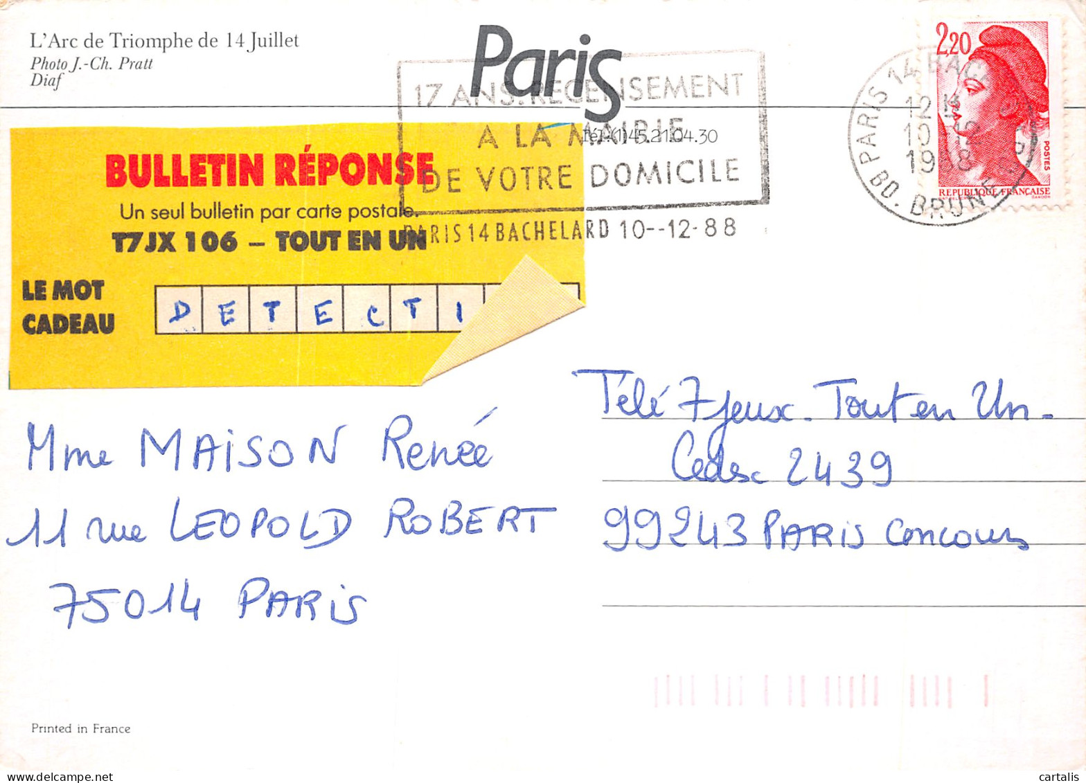 75-PARIS ARC DE TRIOMPHE-N°4177-C/0245 - Triumphbogen