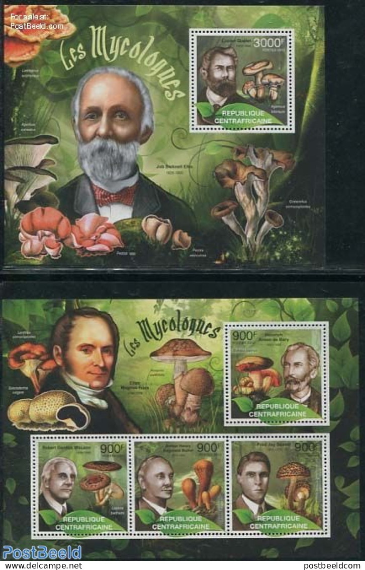 Central Africa 2012 Scientists, Mycologists, Mushrooms 2 S/s, Mint NH, Nature - Mushrooms - Pilze