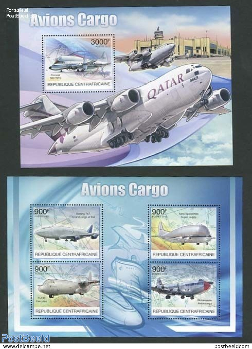 Central Africa 2012 Cargo Planes 2 S/s, Mint NH, Transport - Aircraft & Aviation - Avions
