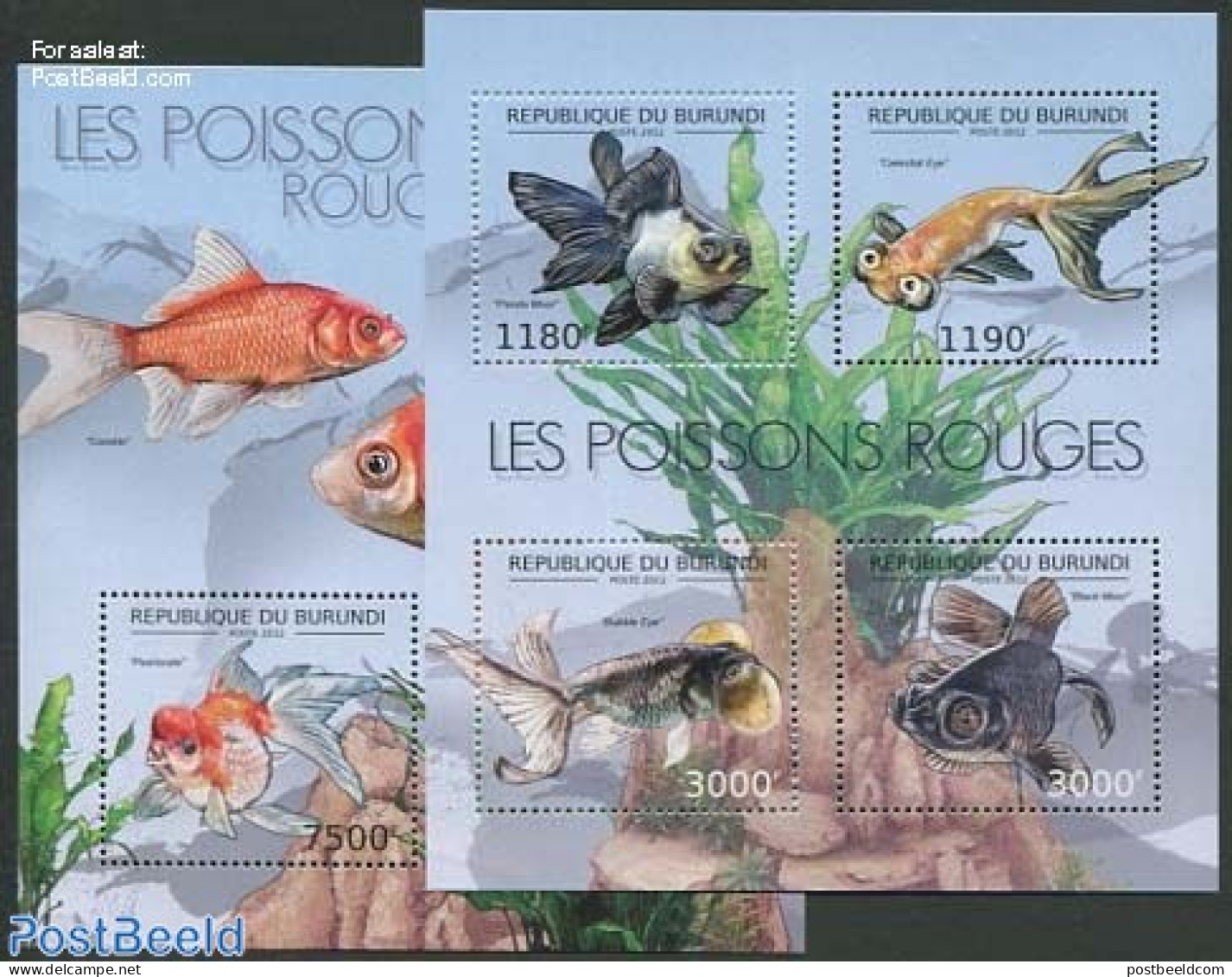 Burundi 2012 Fish 2 S/s, Mint NH, Nature - Fish - Fishes