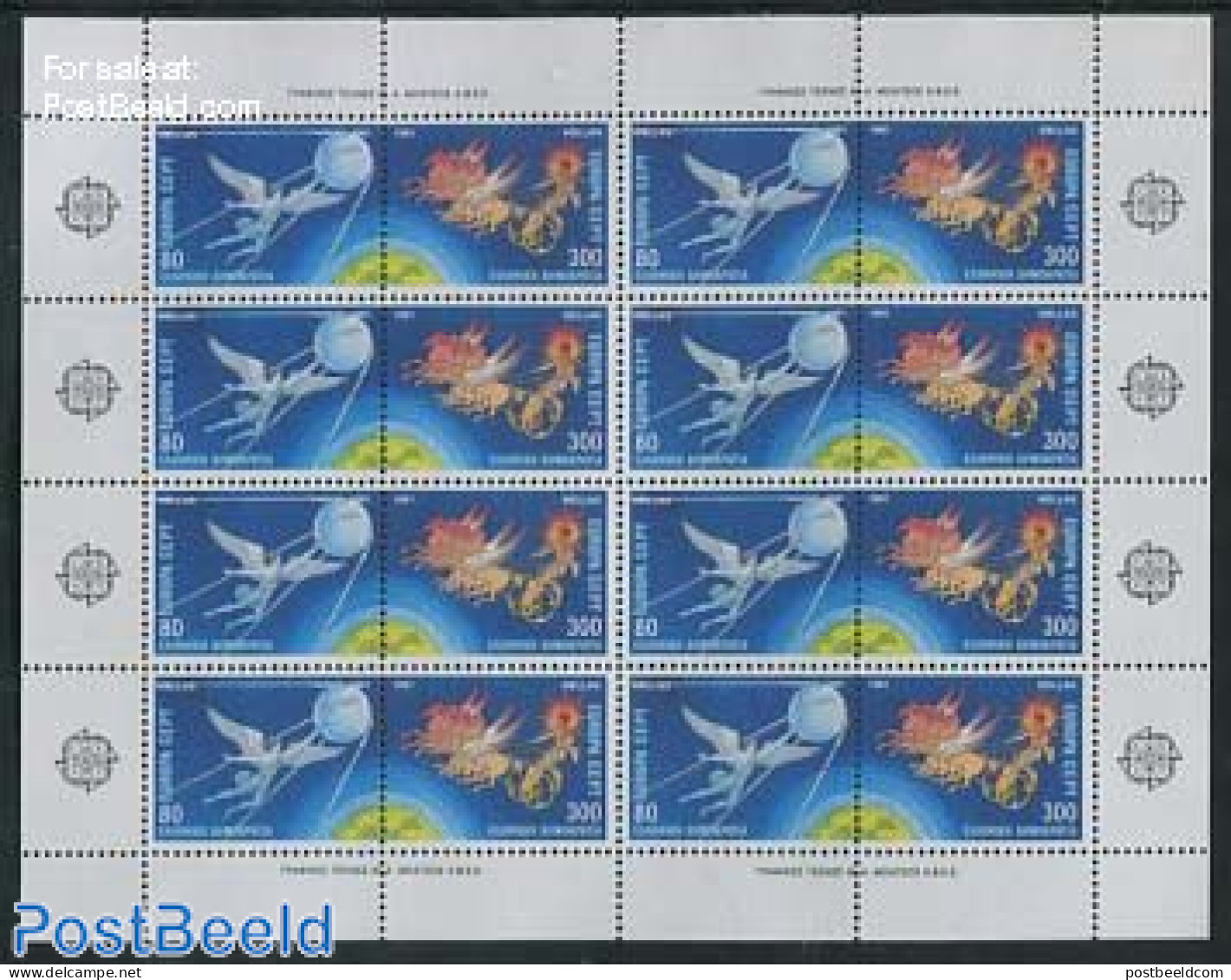 Greece 1991 Europa, Space M/s (with 8 Sets), Mint NH, History - Transport - Europa (cept) - Space Exploration - Nuevos