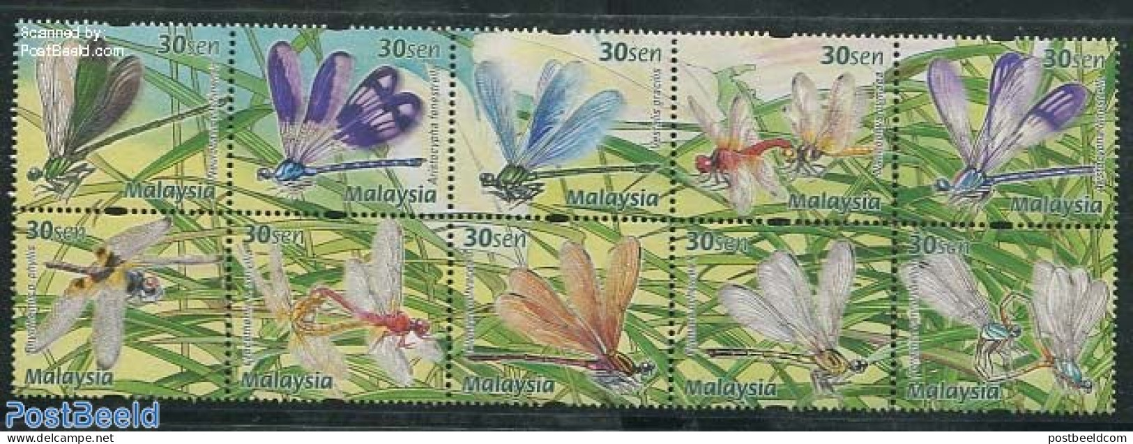 Malaysia 2000 Dragonflies 10v [++++], Mint NH, Nature - Insects - Autres & Non Classés