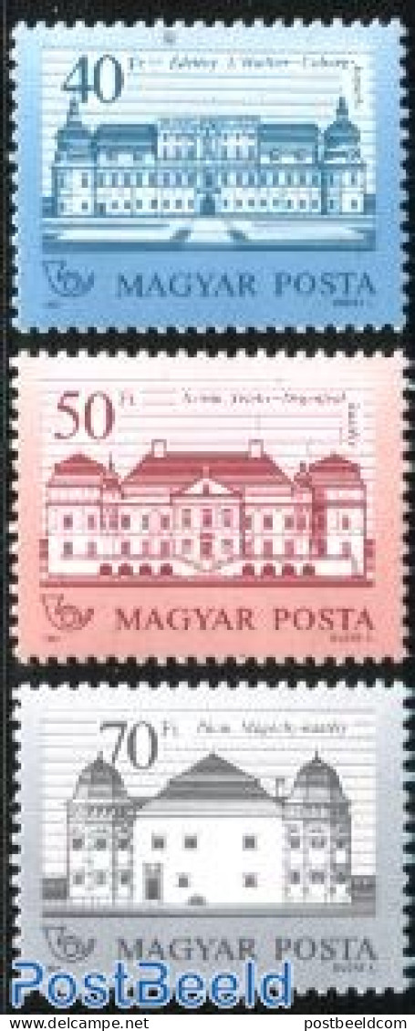 Hungary 1987 Definitives, Castles 3v, Mint NH, Art - Castles & Fortifications - Unused Stamps