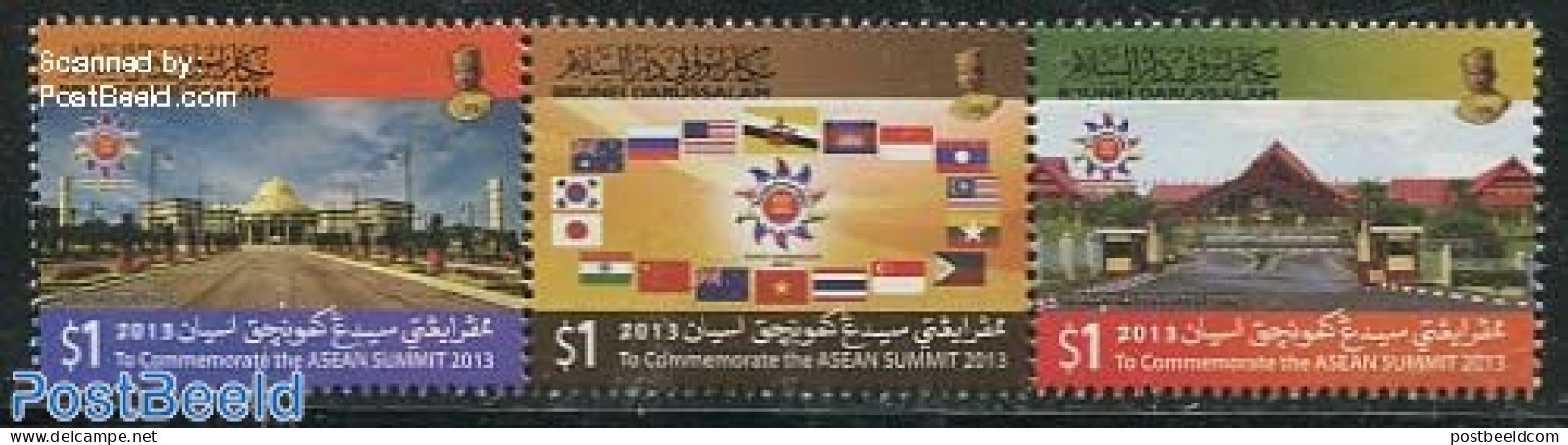 Brunei 2013 Asian Summit 3v [::], Mint NH, History - Flags - Brunei (1984-...)