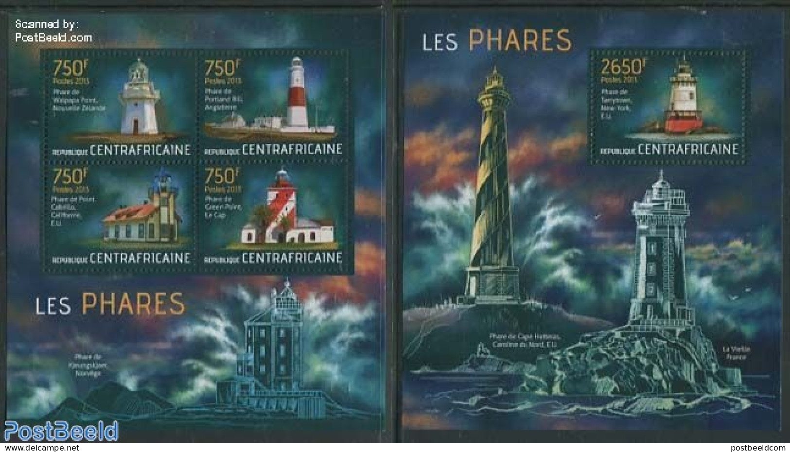 Central Africa 2013 Lighthouses 2 S/s, Mint NH, Various - Lighthouses & Safety At Sea - Vuurtorens