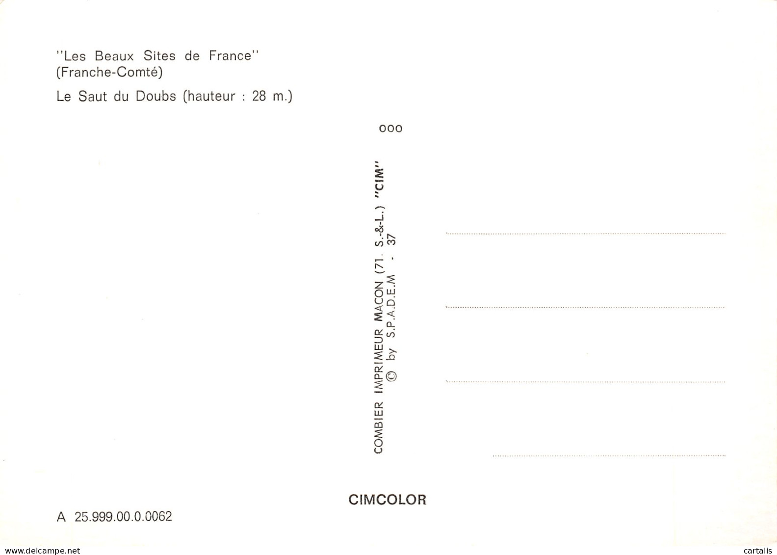 25-LE SAUT DU DOUBS-N°4178-B/0095 - Other & Unclassified