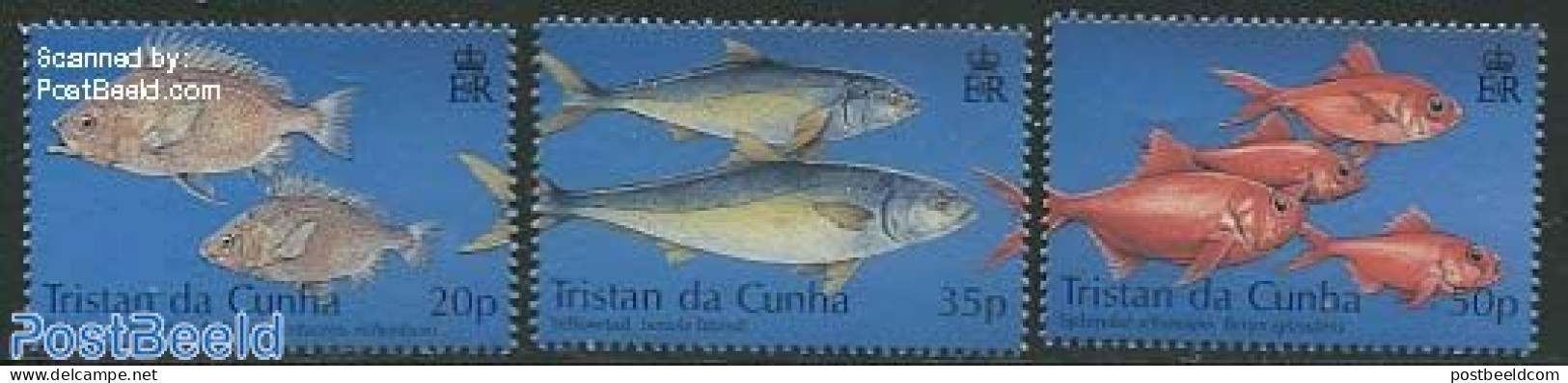 Tristan Da Cunha 2002 Fish Industry 3v, Mint NH, Nature - Fish - Poissons