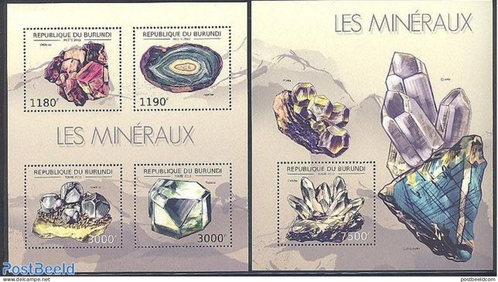 Burundi 2012 Minerals 2 S/s, Mint NH, History - Geology - Other & Unclassified