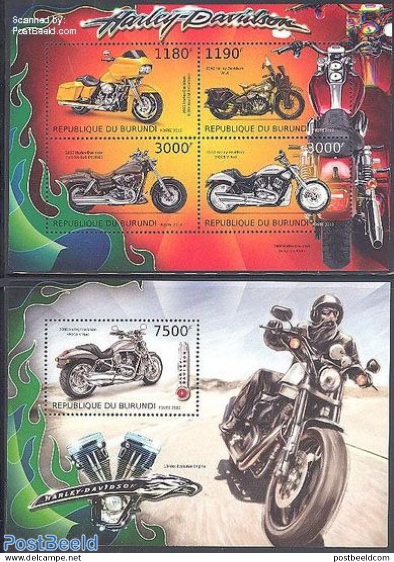 Burundi 2012 Motorcycles 2 S/s, Mint NH, Transport - Motorcycles - Motorfietsen