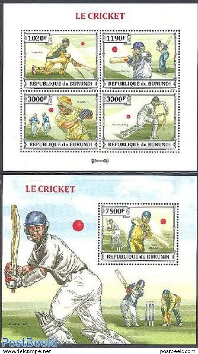 Burundi 2013 Cricket 2 S/s, Mint NH, Sport - Cricket - Sport (other And Mixed) - Cricket