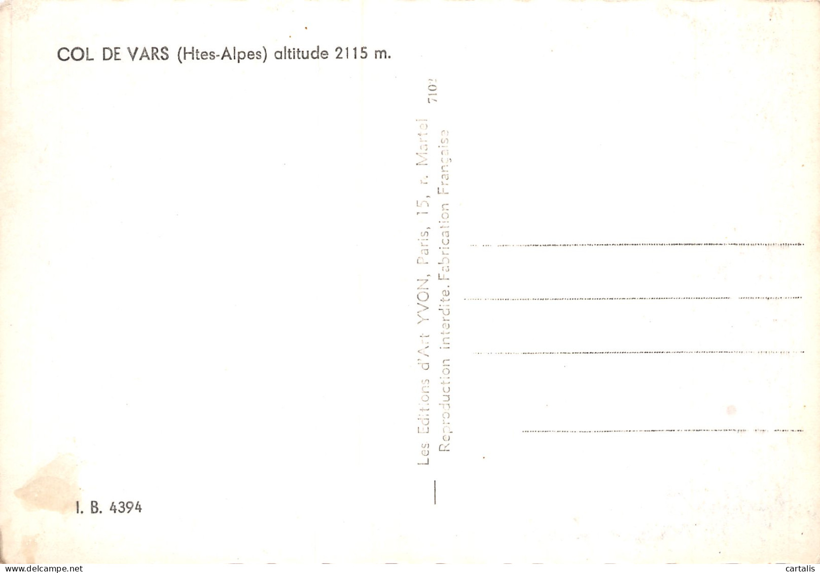 05-COL DE VARS-N°4179-B/0089 - Autres & Non Classés