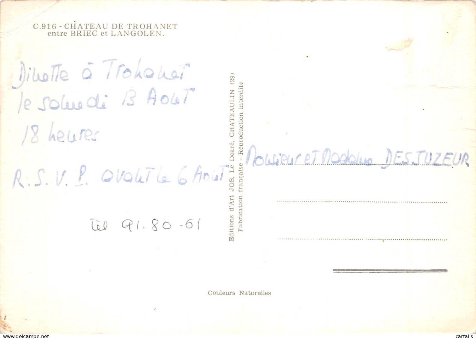 29-LANGOLEN LE CHATEAU DE TROHANET-N°4179-A/0137 - Other & Unclassified