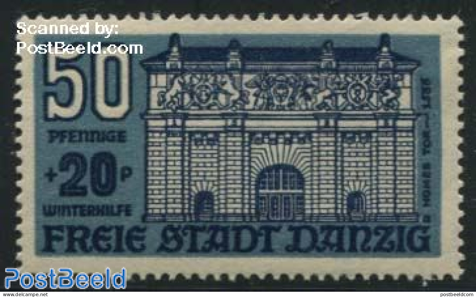 Germany, Danzig 1936 50+20pf, Stamp Out Of Set, Mint NH - Other & Unclassified