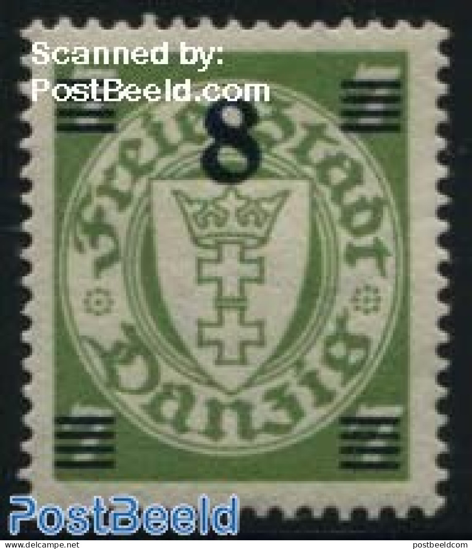 Germany, Danzig 1934 8 On 7, Stamp Out Of Set, Mint NH - Otros & Sin Clasificación