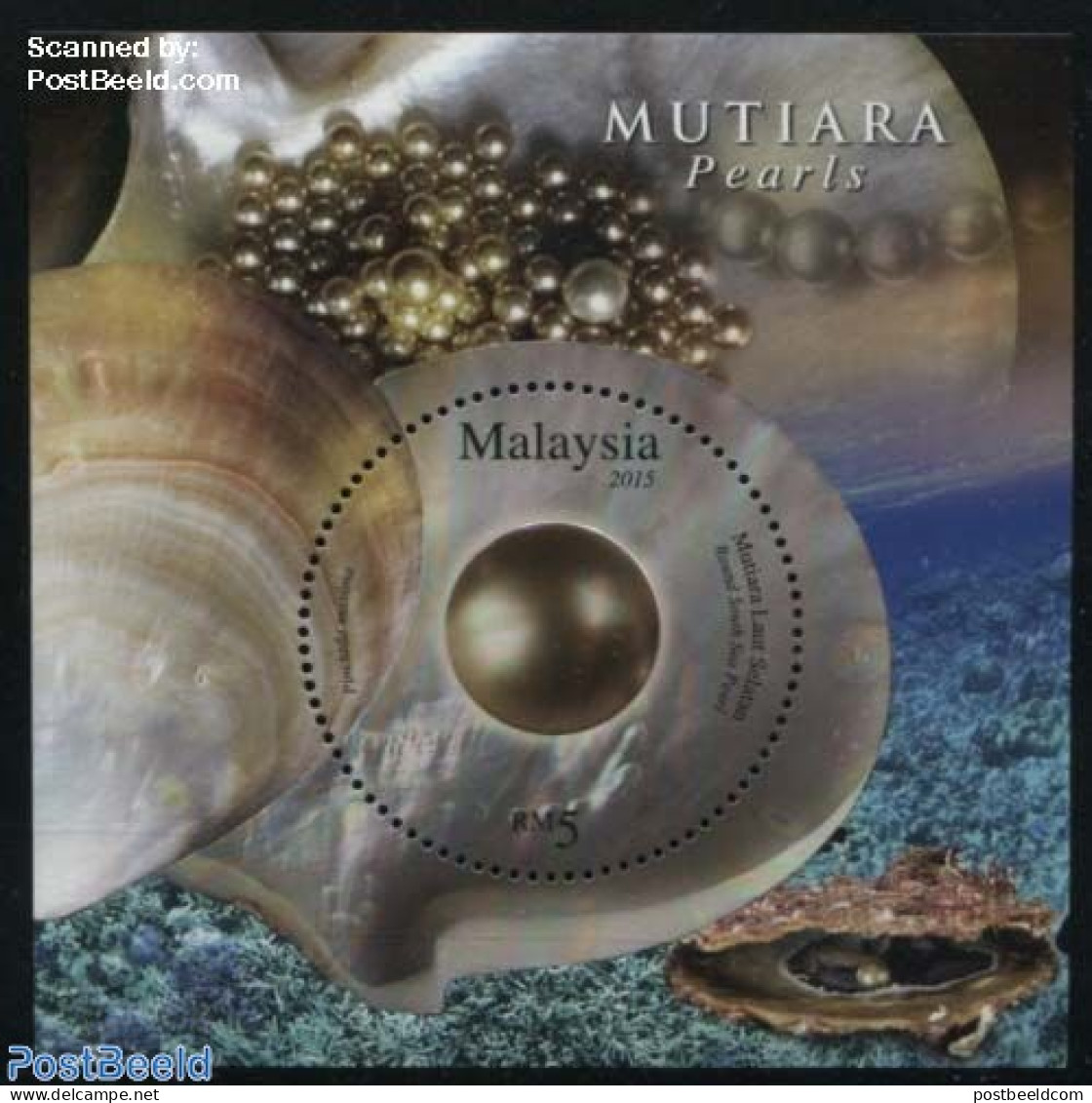 Malaysia 2015 Pearls S/s, Mint NH, Nature - Shells & Crustaceans - Vita Acquatica