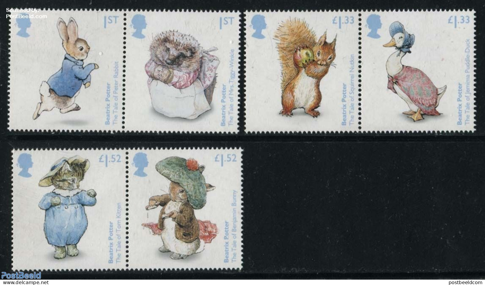Great Britain 2016 Beatrix Potter 6v (3x[:]), Mint NH, Nature - Animals (others & Mixed) - Birds - Cats - Ducks - Hedg.. - Unused Stamps