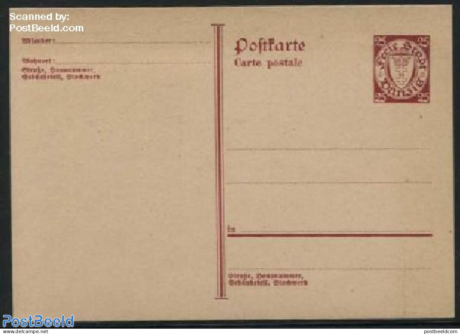 Germany, Danzig 1935 Postcard 25pf, Unused Postal Stationary - Andere & Zonder Classificatie