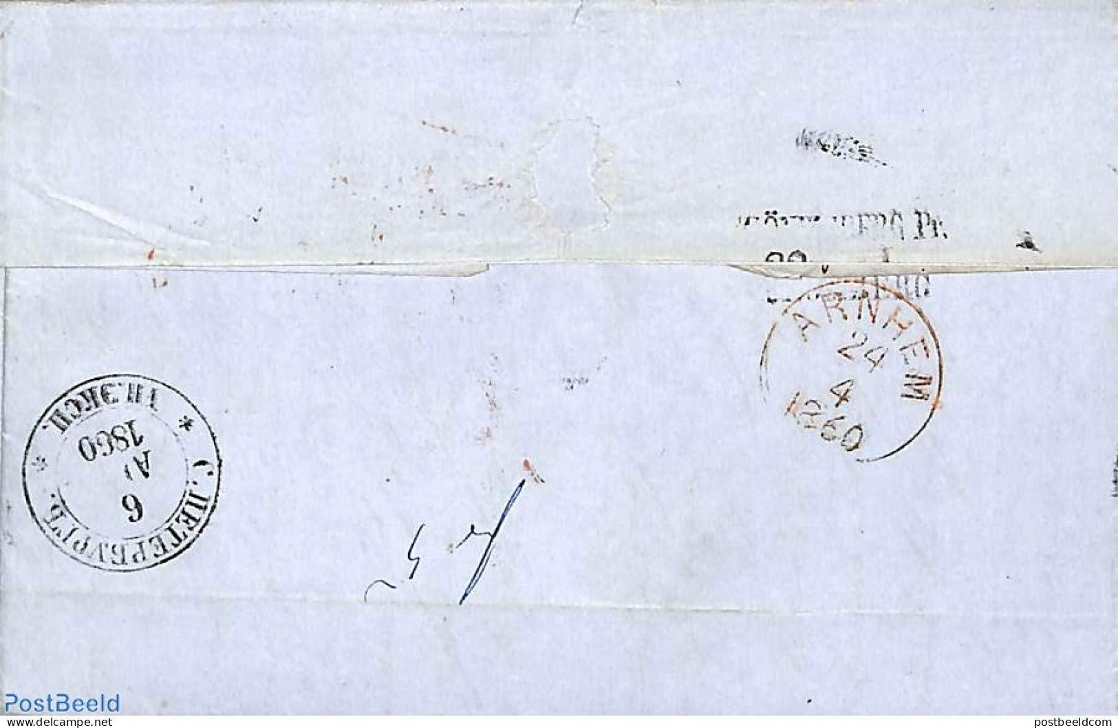 Russia 1860 Letter From St. Petersburg To Arnheim (NL), Postal History - Altri & Non Classificati