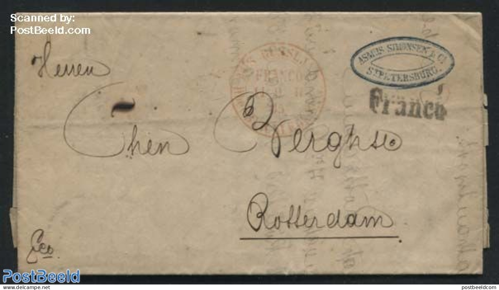 Russia 1865 Letter From St Petersburg To Rotterdam, Postal History - Otros & Sin Clasificación