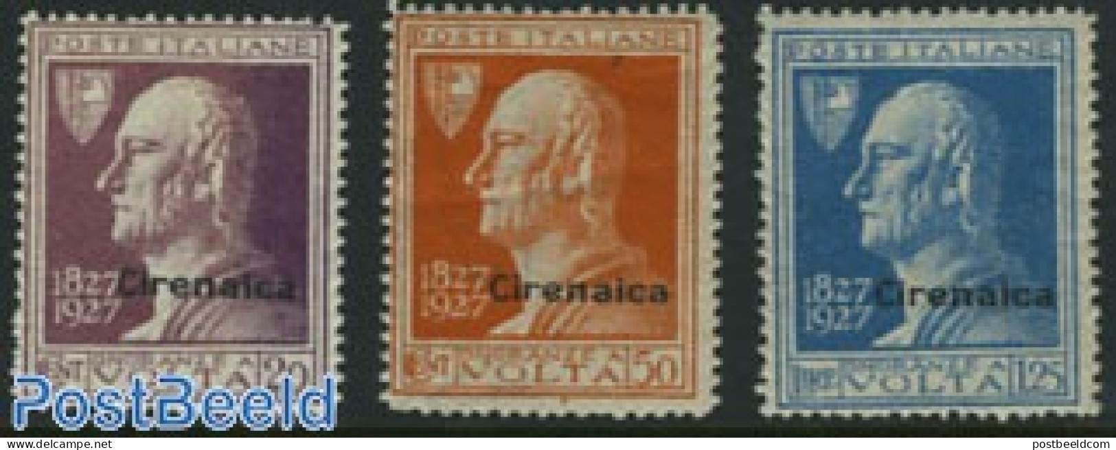 Italian Lybia 1927 A. Volta 3v, Unused (hinged), Science - Physicians - Física