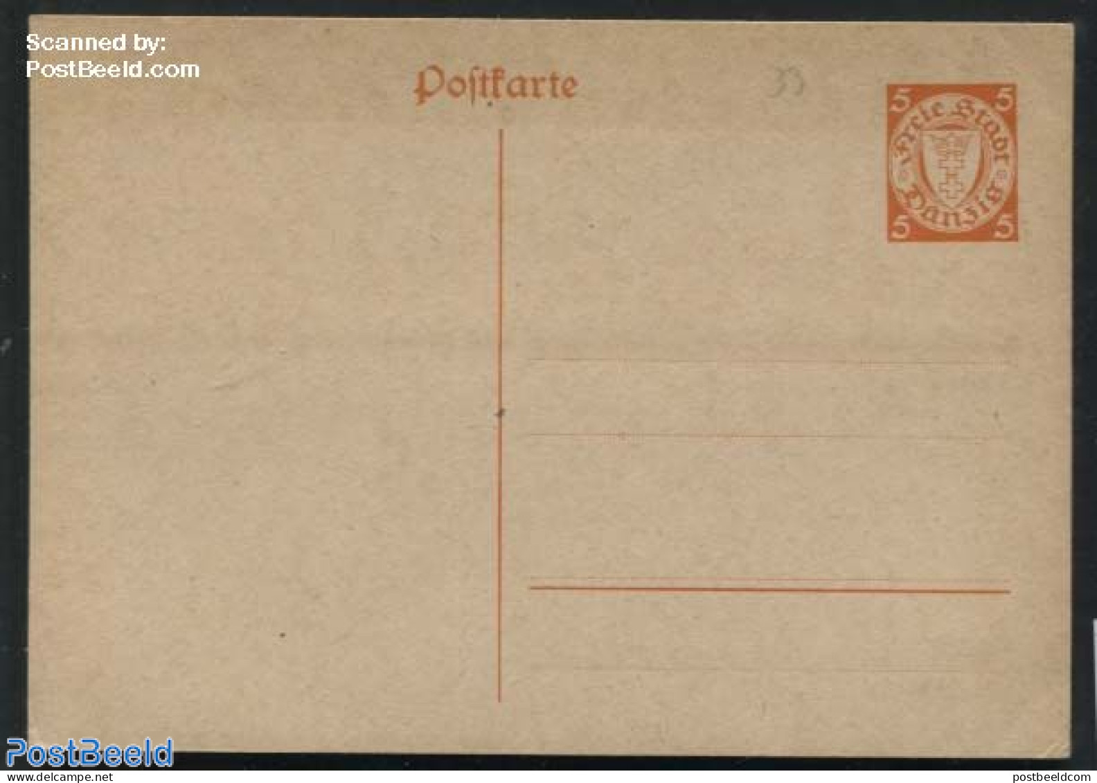 Germany, Danzig 1925 Postcard 5pf, Unused Postal Stationary - Other & Unclassified