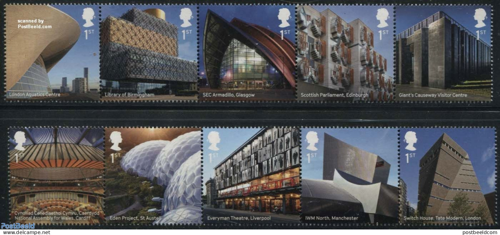 Great Britain 2017 Landmark Buildings 10v (2x[::::]), Mint NH, Performance Art - Theatre - Art - Architecture - Librar.. - Unused Stamps
