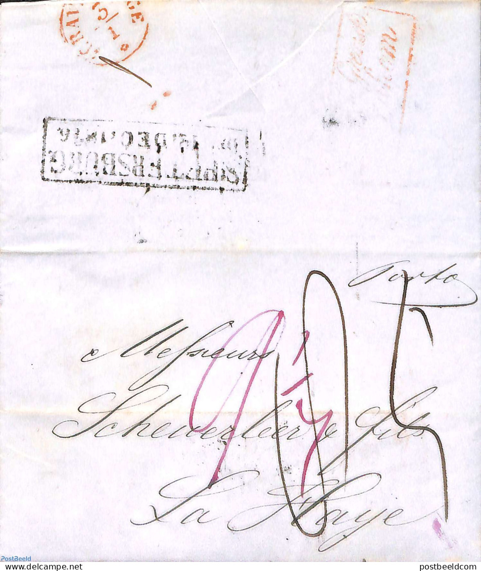 Russia 1846 Folding Letter From St Petersburg To La Haye (Den Haag NL), Postal History - Autres & Non Classés