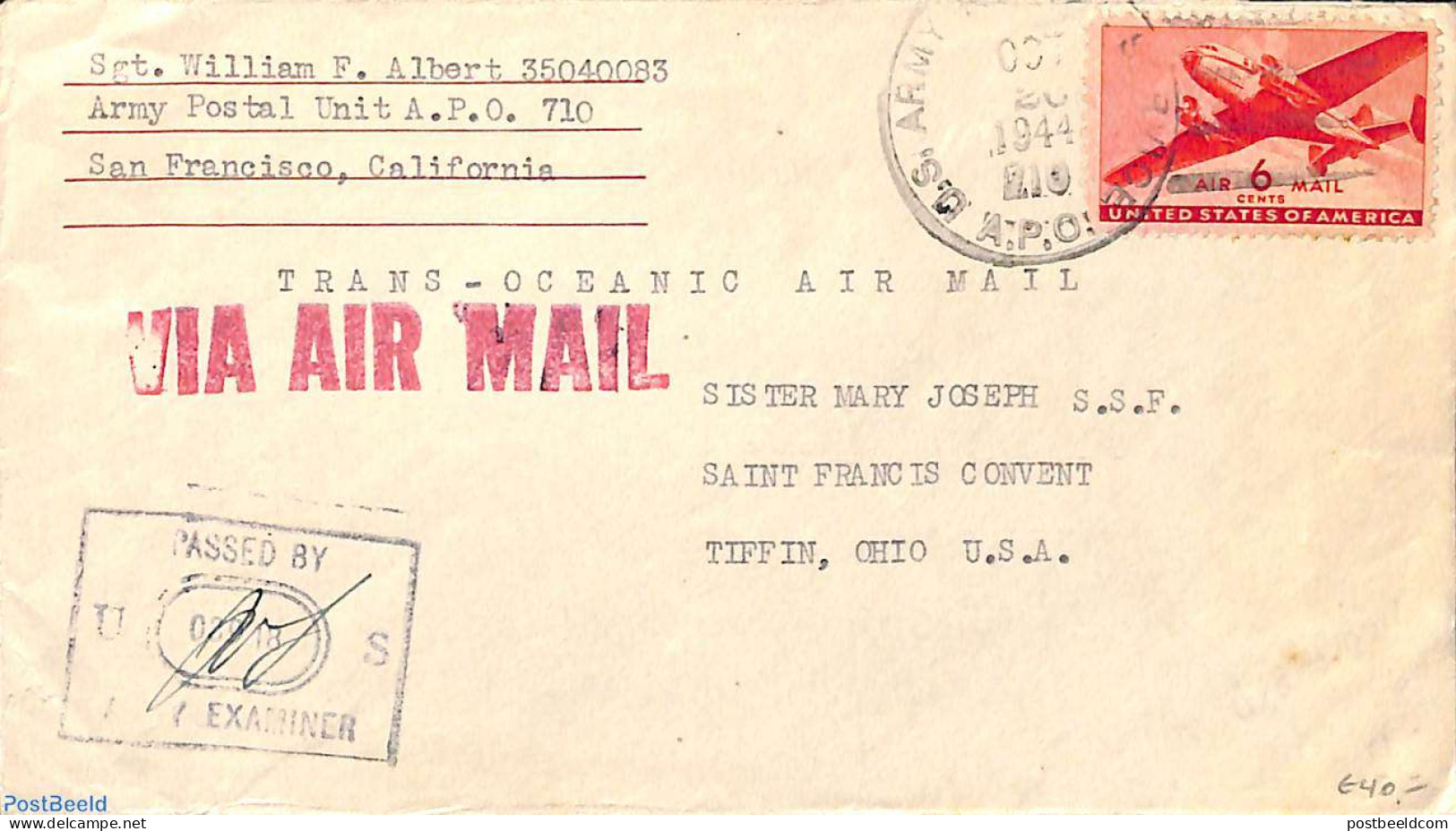 Dutch New Guinea 1944 Censored Airmail Letter From Biak (710) To Ohio, Postal History - Andere & Zonder Classificatie