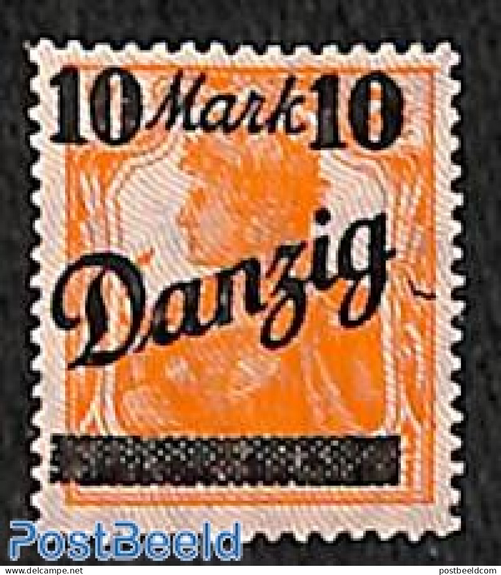 Germany, Danzig 1920 10 Mark On 7.5pf, Stamp Out Of Set, Mint NH - Otros & Sin Clasificación