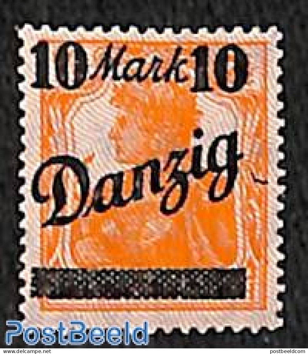 Germany, Danzig 1920 10 Mark On 7.5pf, Stamp Out Of Set, Mint NH - Autres & Non Classés