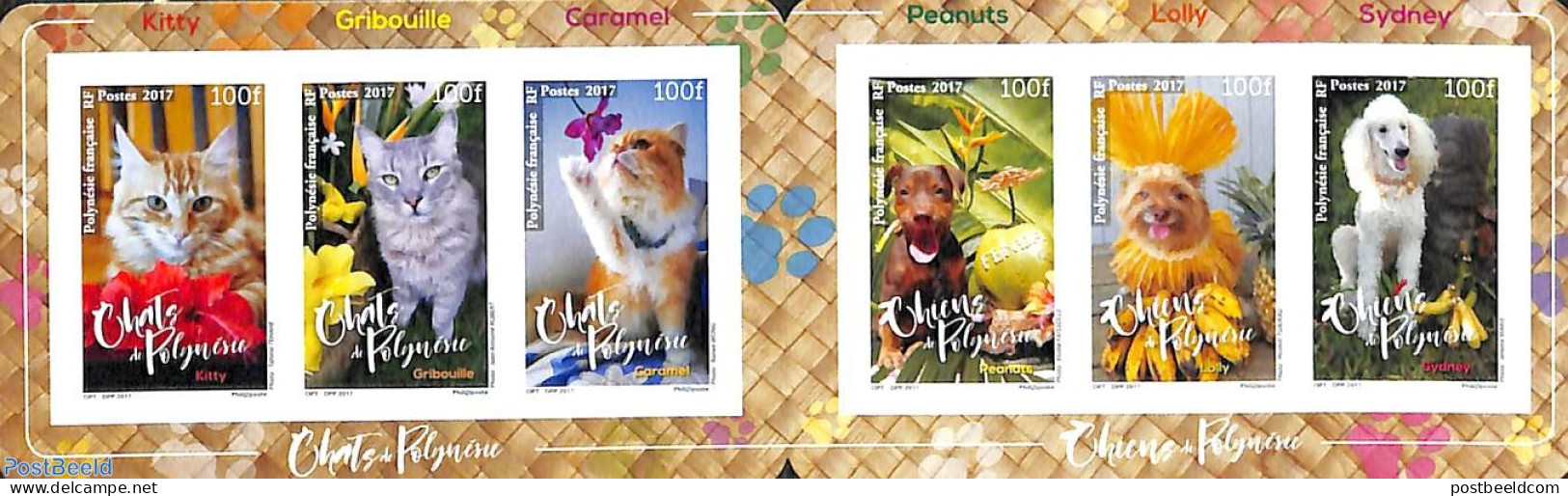 French Polynesia 2017 Cats And Dogs 6v S-a In Booklet, Mint NH, Nature - Cats - Dogs - Stamp Booklets - Nuevos