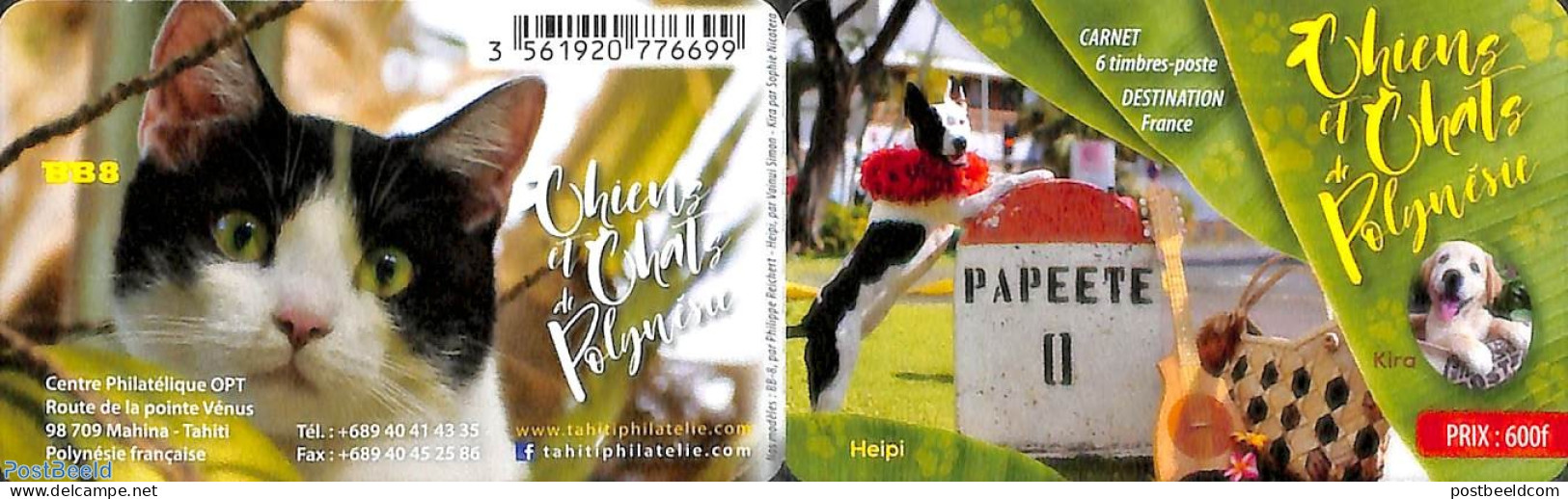 French Polynesia 2017 Cats And Dogs 6v S-a In Booklet, Mint NH, Nature - Cats - Dogs - Stamp Booklets - Nuovi