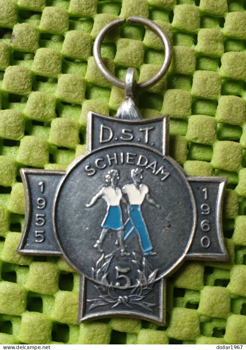 Medaile   :   D.S.T. 5 Jaar Schiedam 1955-1960 . -  Original Foto  !!  Medallion  Dutch . - Altri & Non Classificati