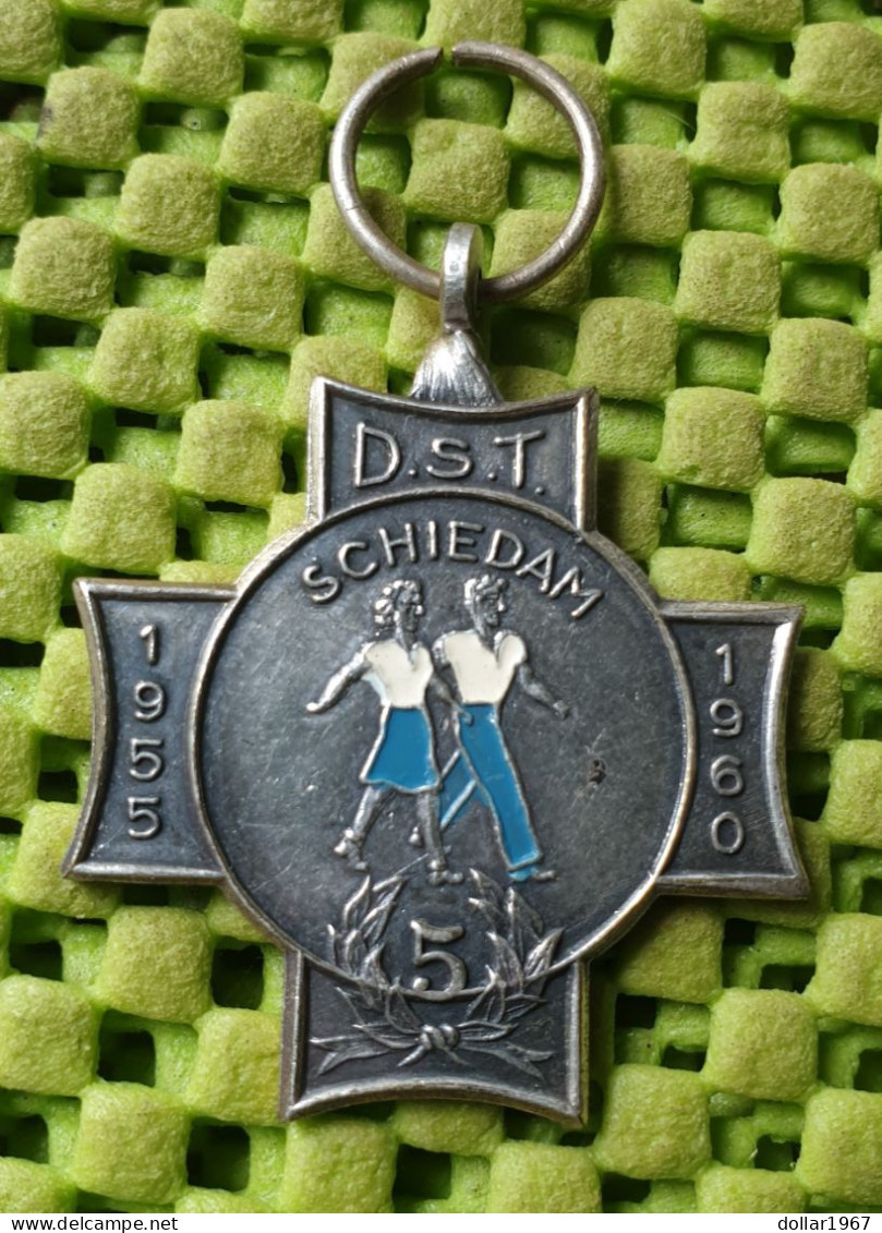 Medaile   :   D.S.T. 5 Jaar Schiedam 1955-1960 . -  Original Foto  !!  Medallion  Dutch . - Altri & Non Classificati