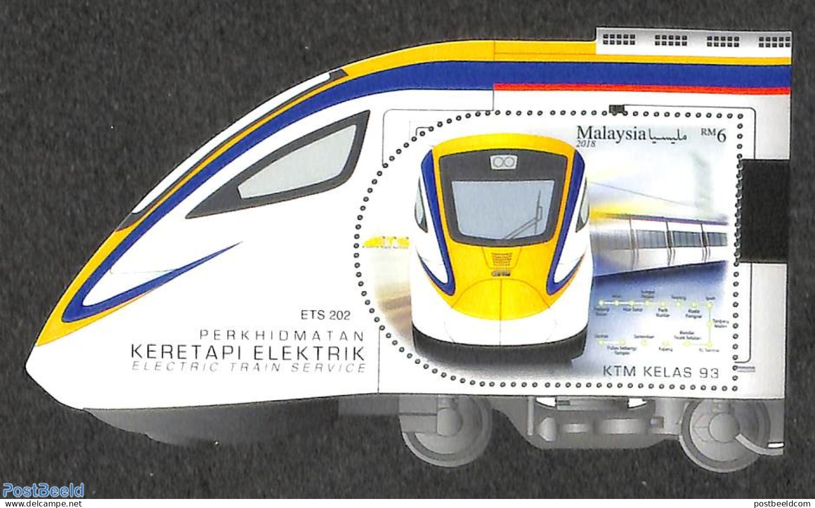 Malaysia 2018 Electric Railways S/s, Mint NH, Transport - Railways - Trains