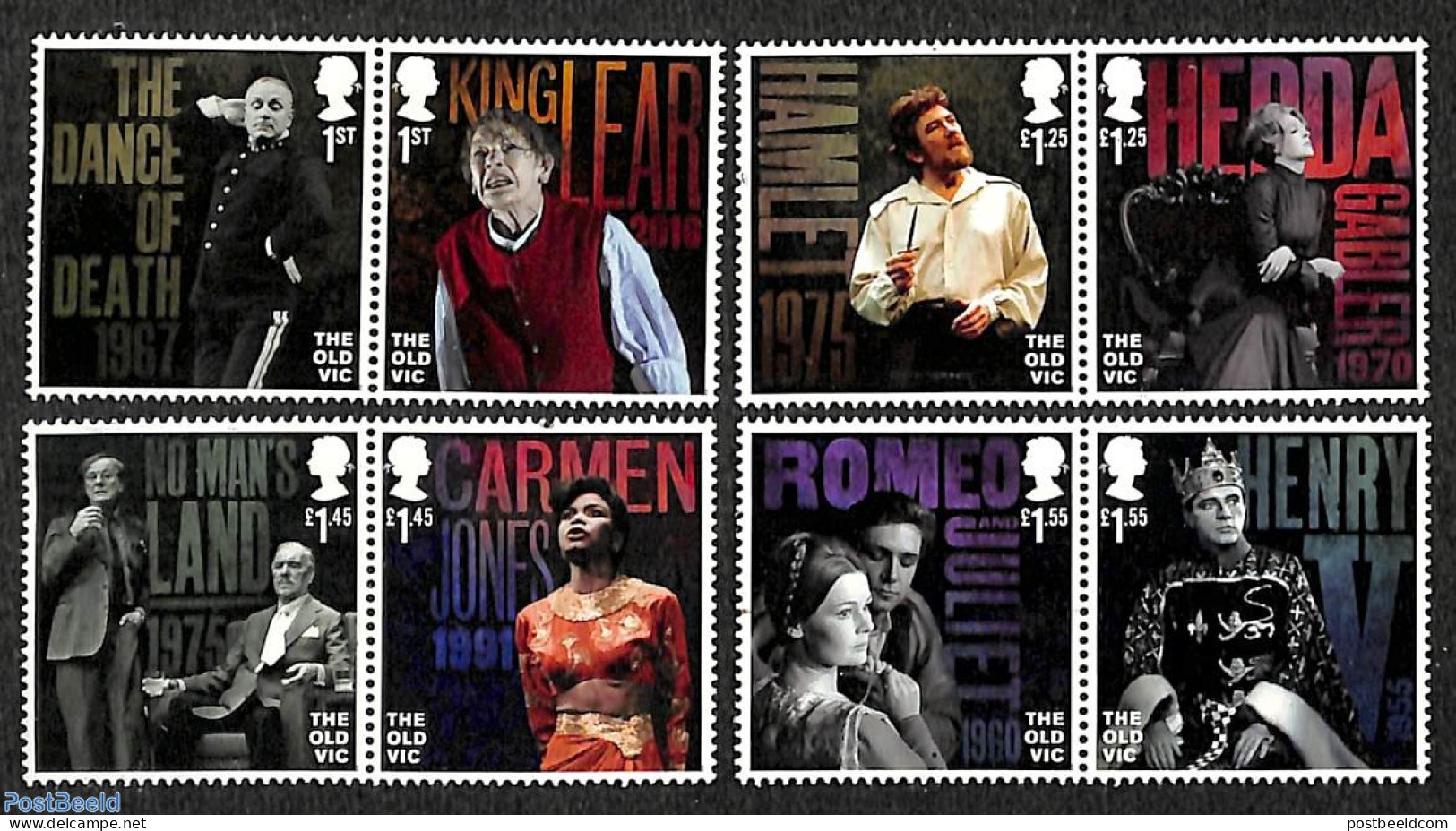 Great Britain 2018 The Old Vic 8v (4x[:]), Mint NH, Performance Art - Movie Stars - Unused Stamps