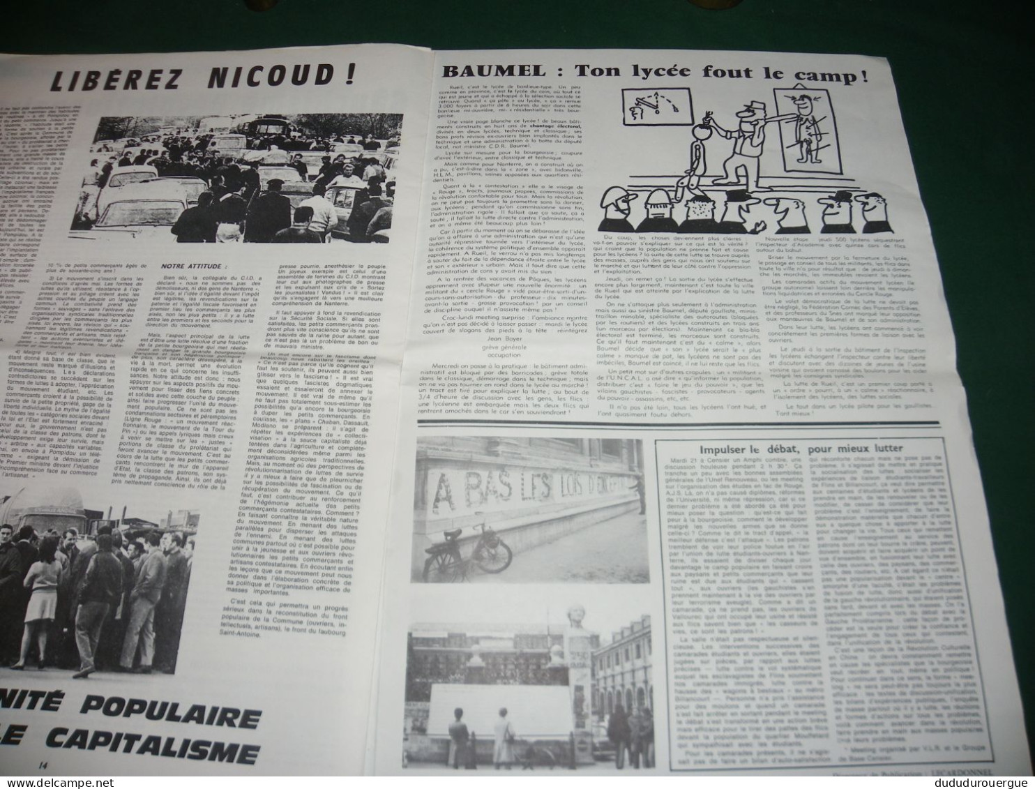 " VIVE LA REVOLUTION " JOURNAL MARXISTE LENINISTE MAOISTE , LE N ° 5 DU 25 AVRIL 1970 - Politik