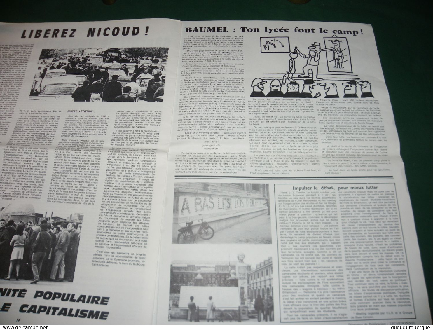 " VIVE LA REVOLUTION " JOURNAL MARXISTE LENINISTE MAOISTE , LE N ° 5 DU 25 AVRIL 1970 - Politica