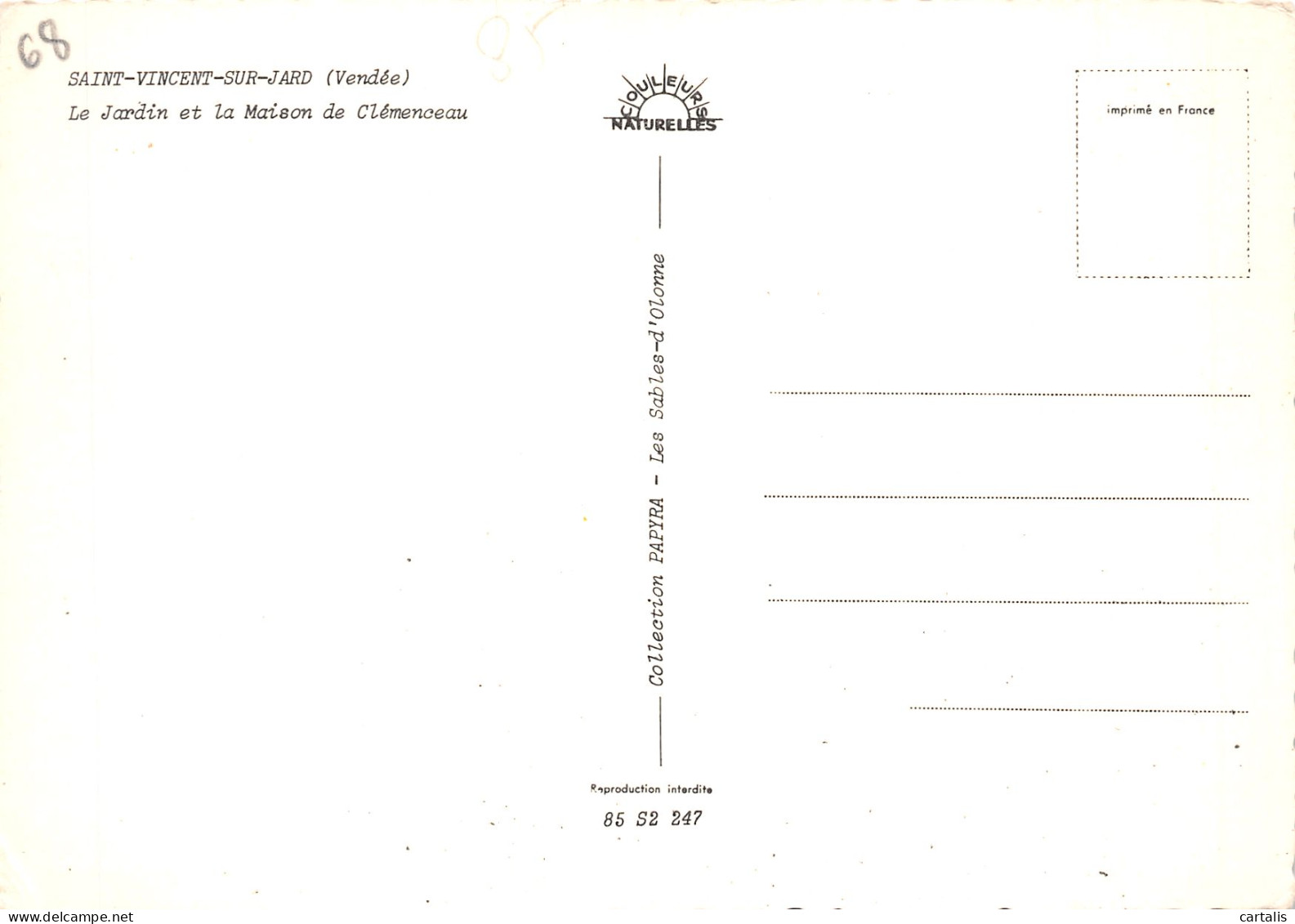 85-SAINT VINCENT SUR JARD-N°4180-B/0077 - Other & Unclassified