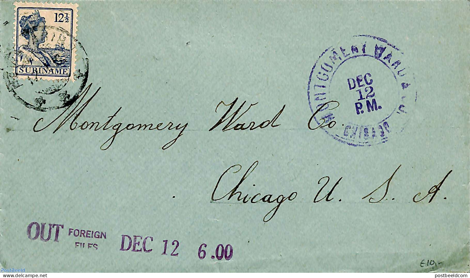 Suriname, Colony 1918 Letter From Paramaribo To Chicago, Postal History - Sonstige & Ohne Zuordnung