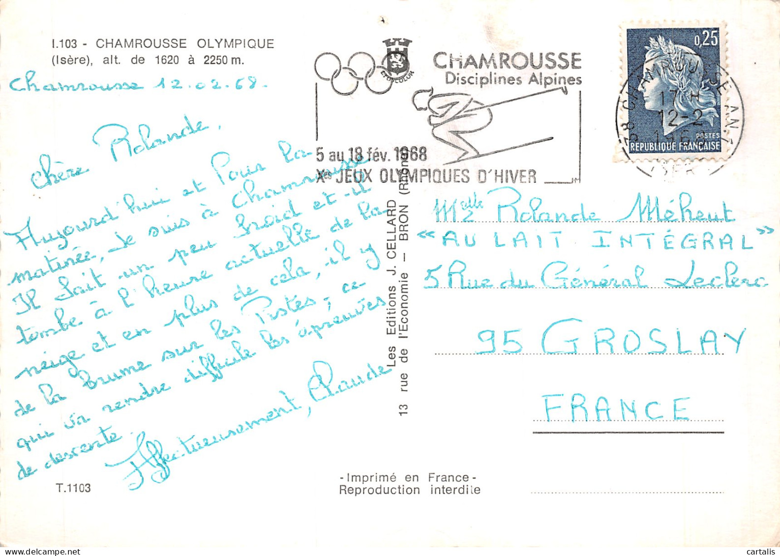 38-CHAMROUSSE-N°4180-A/0269 - Chamrousse