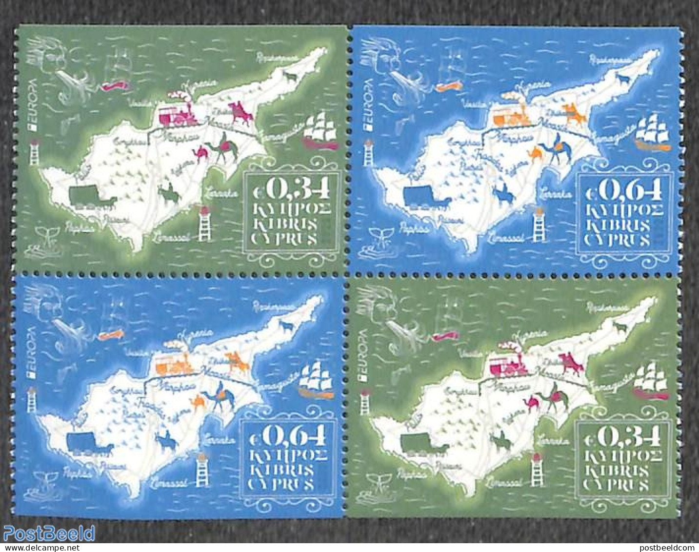 Cyprus 2020 Europa, Old Postal Roads 2x2v From Booklet, Mint NH, History - Nature - Transport - Various - Europa (cept.. - Ongebruikt