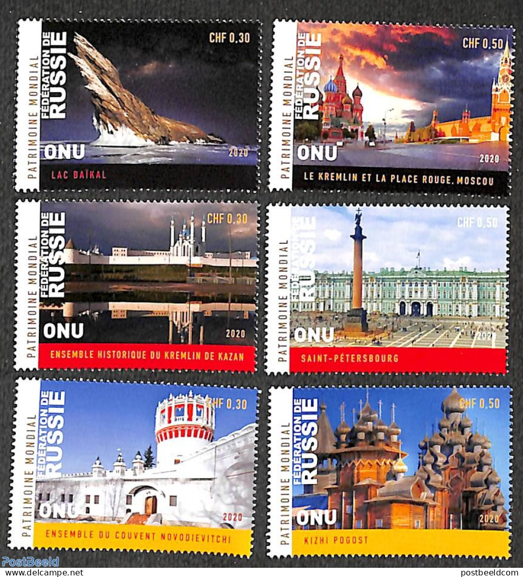 United Nations, Geneva 2020 World Heritage Russia 6v, Mint NH, History - World Heritage - Andere & Zonder Classificatie