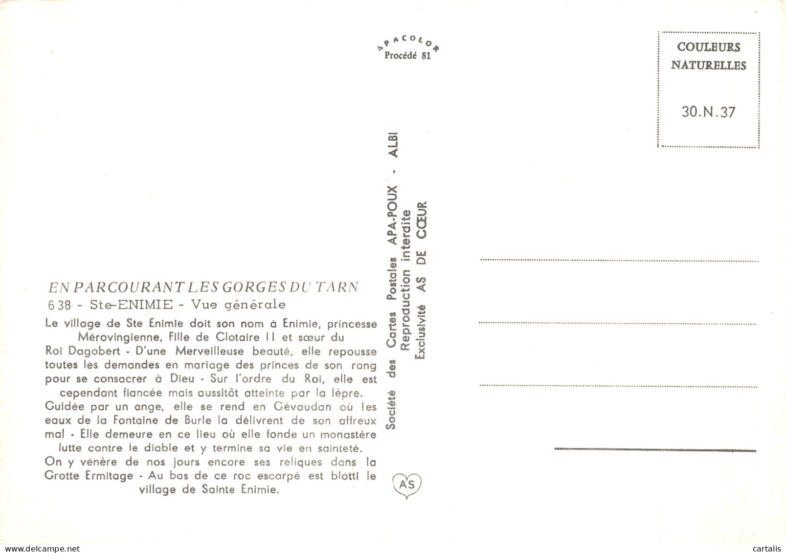 48-SAINTE ENIMIE-N°4181-B/0181 - Other & Unclassified