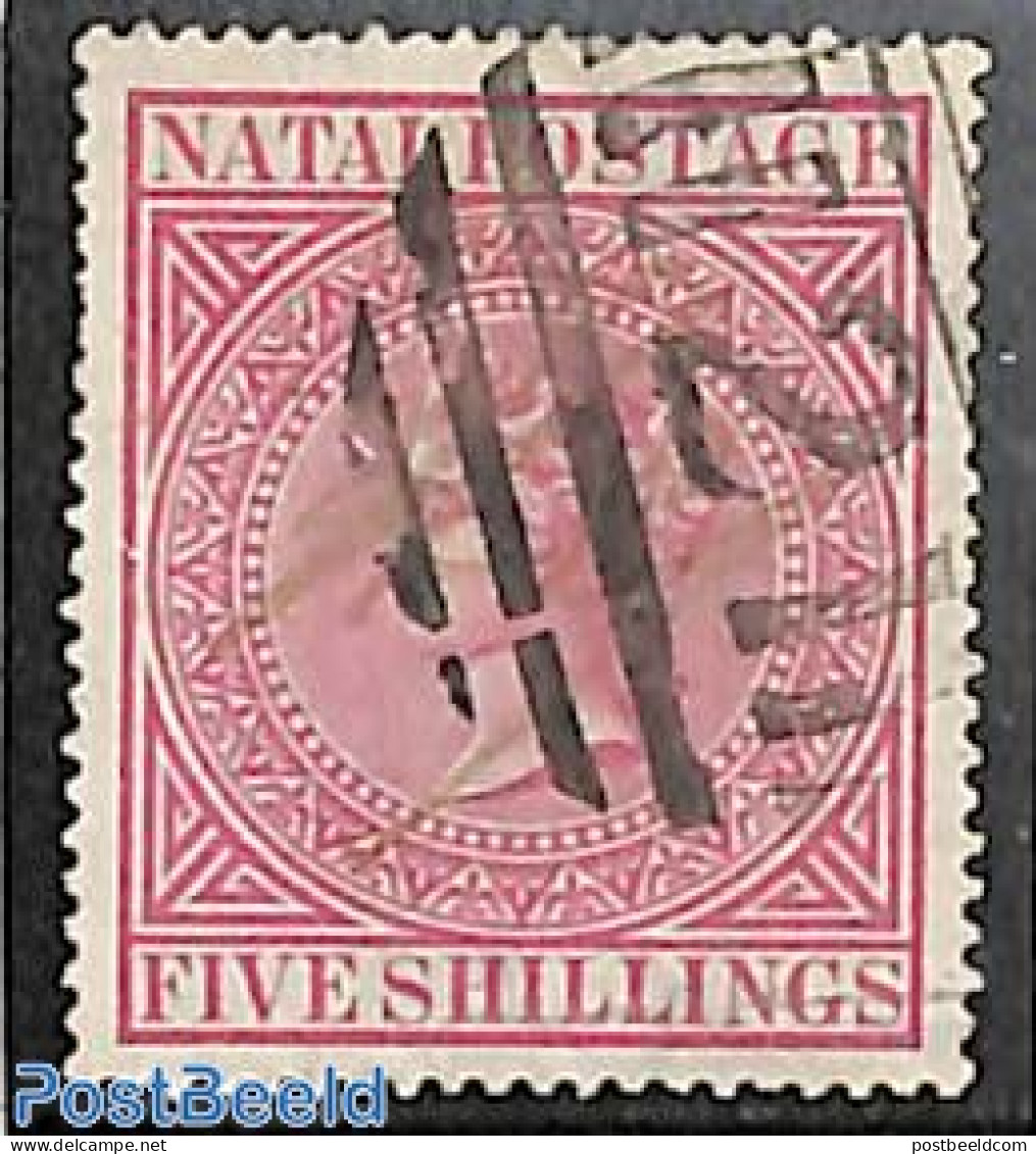 Natal 1874 5sh, Perf. 14, Used, Used Stamps - Natal (1857-1909)