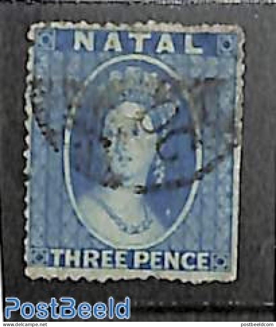 Natal 1859 3d, No WM, Perf. 16, Used, Used Stamps - Natal (1857-1909)