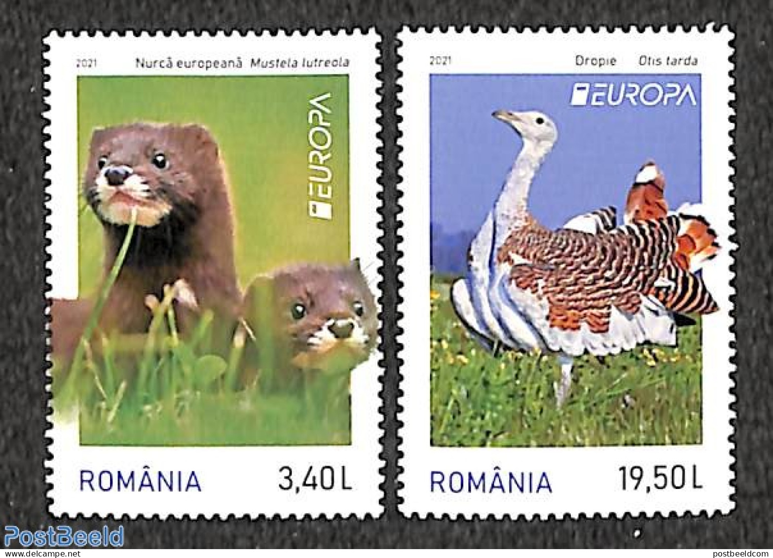 Romania 2021 Europa, Endangered Animals 2v, Mint NH, History - Nature - Europa (cept) - Animals (others & Mixed) - Bir.. - Nuevos