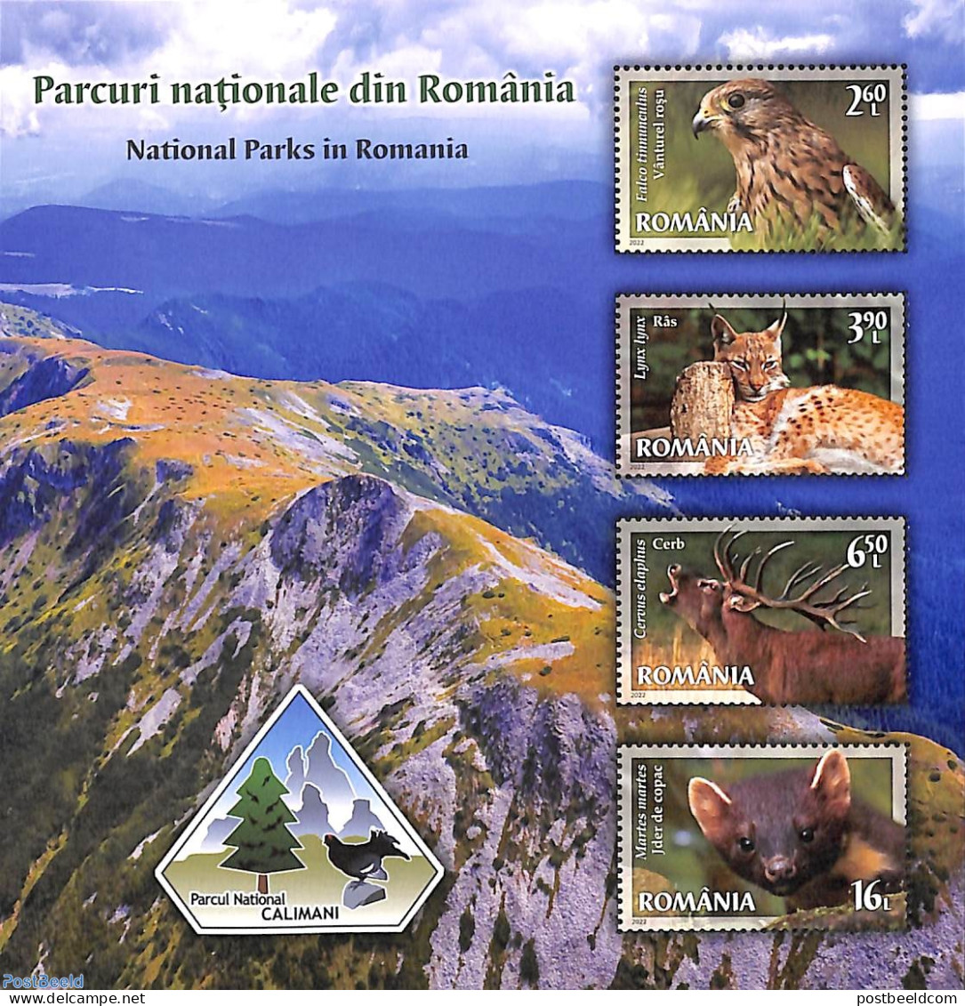 Romania 2022 Calimani Park S/s, Mint NH, Nature - Birds - Cat Family - Deer - National Parks - Ungebraucht